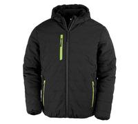 Result Genuine Recycled Mens Comp Padded Jacket Black/lime (Xs)
