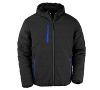 Result Genuine Recycled Mens Compass Padded JacketM Black/Royal Blue PC4629
