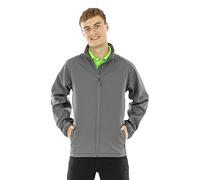 Result Mens Recycled 2-Layer Printable Softshell Jacket L WorkGuard Grey