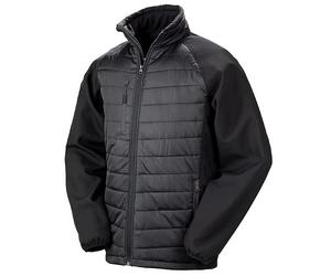 Result Genuine Recycled R237X Mens Black Compass Padded Softshell Jacket