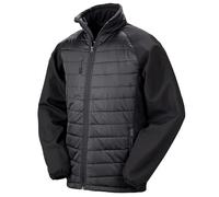 Result Genuine Recycled R237X Mens Black Compass Padded Softshell Jacket - Black/Black - XL
