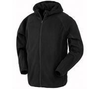 Result Recycled Unisex Hooded Microfleece Jacket XS Black