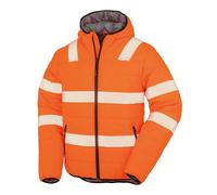 Result Men's Recycled Ripstop Padded Safety Jacket – Fluorescent Orange – Size S