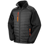 (4XL, Black/Orange) Result Genuine Recycled Unisex Adult Compass Padded Jacket