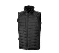 (L, Black) Result Genuine Recycled Unisex Adult Compass Softshell Padded Gilet