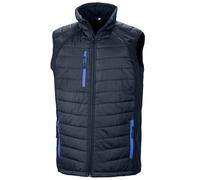 (XXL, Navy/Royal Blue) Result Genuine Recycled Unisex Adult Compass Softshell Padded Gilet
