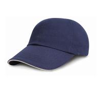 Result Headwear Low Profile Heavy Brushed Cotton Cap With Sandwich Peak in Navy Result Navy One Size