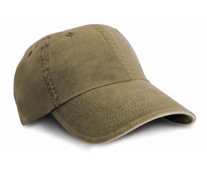 Result Headwear Washed fine line cotton cap with sandwich peak RC054X - 6-panel