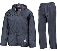 Result Heavyweight Waterproof Jacket/trouser Suit Adult Windproof Coat/pants, Navy, XL