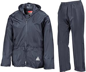Result Heavyweight Waterproof Jacket/trouser Suit Adult Windproof Coat/pants Set, Navy, XXL