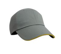 Result Herringbone Contrast Colour Sandwich Peak Baseball Cap in Pale Grey Result Pale Grey One Size