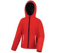Result Kids R224J kt Core Tx Performance Hooded Softshell Jacket - Red/Black, X-Large/Size 11/12