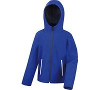 Result Kids Hooded Softshell Jacket R224J KT Core TX Performance - Royal/Navy, Medium (7/8)