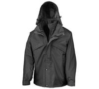 Result Men's 3 In 1 Zip & Clip StormDri Waterproof Windproof Jacket in Black | Size: Small Result Black S