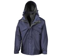 Result Men's 3 In 1 Zip & Clip StormDri Waterproof Windproof Jacket in Navy | Size: 2XL Result Navy 2XL