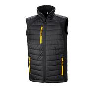 (XS, Black/Yellow) Result Mens Black Compass Padded Soft Shell Gilet