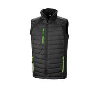 (4XL, Black/Lime Green) Result Mens Black Compass Padded Soft Shell Gilet