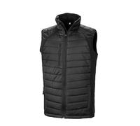 (XL, Black/Black) Result Mens Black Compass Padded Soft Shell Gilet