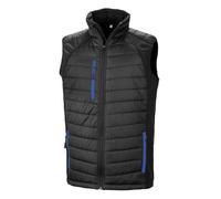 (3XL, Black/Royal Blue) Result Mens Black Compass Padded Soft Shell Gilet