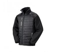 (4XL, Black/Grey) Result Mens Black Compass Padded Soft Shell Jacket
