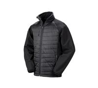 (L, Black/Black) Result Mens Black Compass Padded Soft Shell Jacket