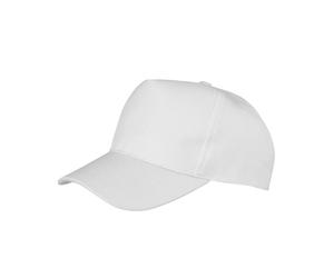 Result Men's Boston 5 Panel Polycotton Baseball Cap in White Result White One Size