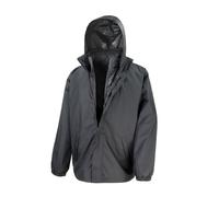(XS, Black) Result Mens Core 3-in-1 Jacket With Quilted Bodywarmer Jacket