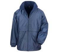 (2XL, Navy Blue) Result Mens Core Adult DWL Jacket (With Fold Away Hood)