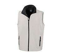 Result Men's CORE Printable Bodywarmer Blouson Plain Turtleneck Sleeveless Jacket, White (WHI/Blk), Small
