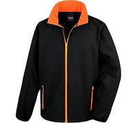 Result Men's Core Printable Soft Shell Jacket, Black (Blk/ora), XXXX-Large(Size:4XL)