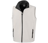 (M, White/Black) Result Mens Core Printable Soft Shell Bodywarmer