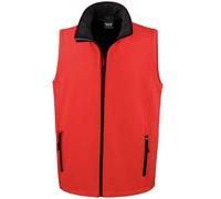 (L, Red/Black) Result Mens Core Printable Soft Shell Bodywarmer