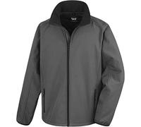 Result Men's Core Printable Soft Shell Jacket, Grey (Cha/Blk), Medium(Size:M)