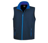 (XL, Navy / Royal) Result Mens Core Printable Softshell Bodywarmer