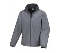 (L, Charcoal/ Black) Result Mens Core Printable Softshell Jacket