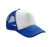Result Men's Detroit Contrast Panel 1 2 Mesh Trucker Cap in Mid Blue Result Mid Blue One Size