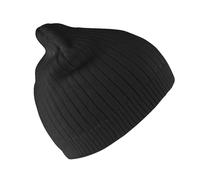 Result Men's Double Knit Heavy Cotton Winter Beanie Hat in Black Result Black One Size