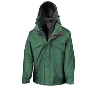 Result Men's Fleece Lined 3 in 1 Waterproof Jacket in Bottle Green | Size: Medium Result Bottle Green M