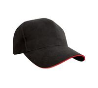 Result Men's Heavy Brushed Cotton Baseball Cap in Black Result Black One Size
