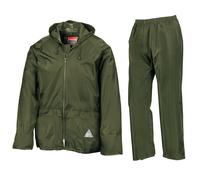 Result Mens Heavy Duty Waterproof Jacket Trouser Set Polyester Suit In Carry Bag