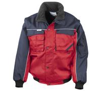 Result Men's Heavy Duty Zip-off Sleeves Pilot Jacket in Red | Size: Large Result Red L