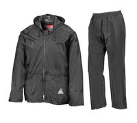 Result Men's Heavyweight Waterproof Jacket And Trouser Set Black Small