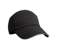 Result Men's Herringbone Sandwich Peak Baseball Cap in True Black Result True Black One Size