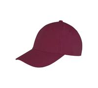 Result Men's Memphis 6 Panel Brushed Cotton Low Profile Baseball Cap in Burgundy Result Burgundy One Size