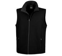 (4XL, Black/Black) Result Mens Printable Softshell Body Warmer