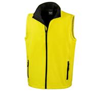 (S, Yellow/Black) Result Mens Printable Softshell Body Warmer