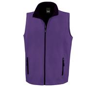 (3XL, Purple/Black) Result Mens Printable Softshell Body Warmer