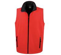 (L, Red/Black) Result Mens Printable Softshell Body Warmer