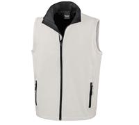 (M, White/Black) Result Mens Printable Softshell Body Warmer