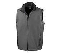 Result Mens Result Printable Softshell Body Warmer, Charcoal Grey/Black, 3XL